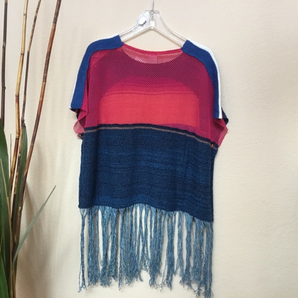 Free People Sunset Fringe Poncho, XS/S, M/L NWT - Picture 4 of 8